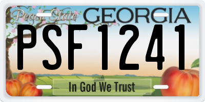 GA license plate PSF1241