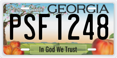 GA license plate PSF1248