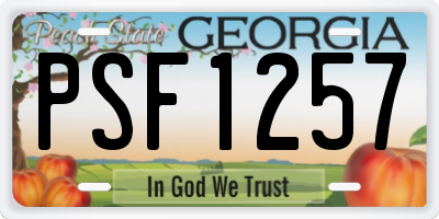 GA license plate PSF1257