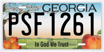 GA license plate PSF1261