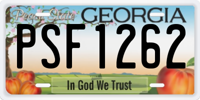GA license plate PSF1262