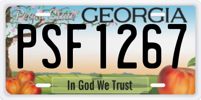 GA license plate PSF1267