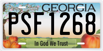 GA license plate PSF1268