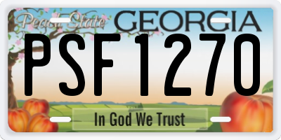 GA license plate PSF1270