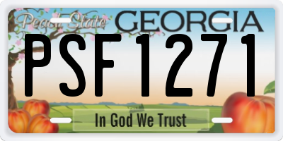 GA license plate PSF1271