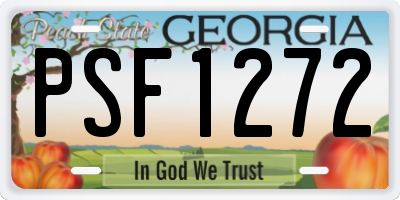 GA license plate PSF1272