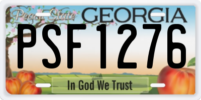 GA license plate PSF1276