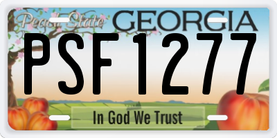 GA license plate PSF1277