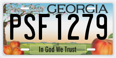 GA license plate PSF1279