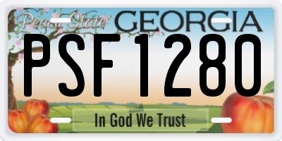 GA license plate PSF1280