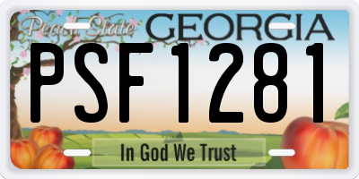 GA license plate PSF1281