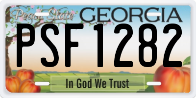GA license plate PSF1282