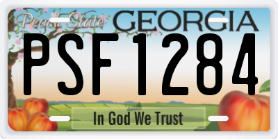 GA license plate PSF1284