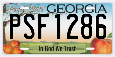 GA license plate PSF1286