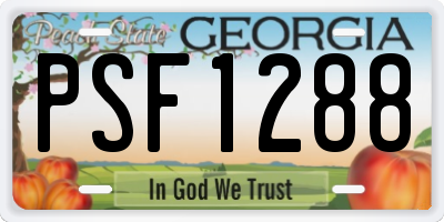 GA license plate PSF1288
