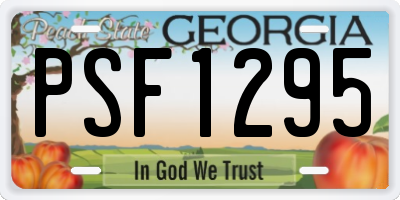 GA license plate PSF1295