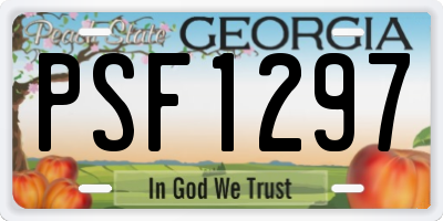 GA license plate PSF1297