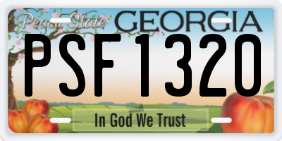 GA license plate PSF1320