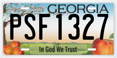 GA license plate PSF1327