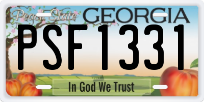 GA license plate PSF1331