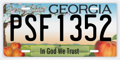 GA license plate PSF1352