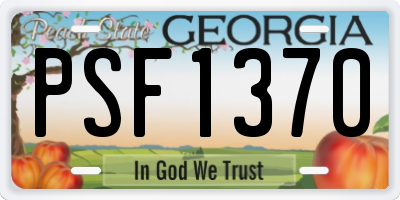 GA license plate PSF1370