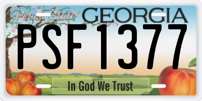 GA license plate PSF1377
