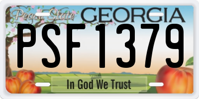 GA license plate PSF1379