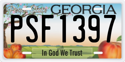 GA license plate PSF1397