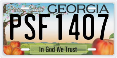 GA license plate PSF1407