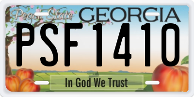 GA license plate PSF1410
