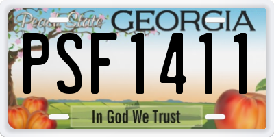 GA license plate PSF1411