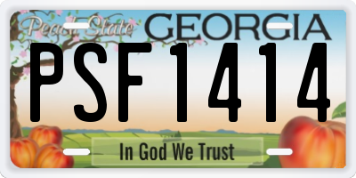 GA license plate PSF1414