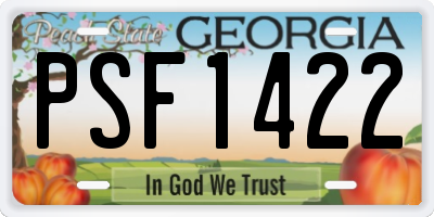 GA license plate PSF1422