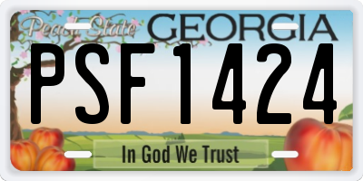 GA license plate PSF1424