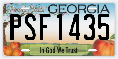 GA license plate PSF1435