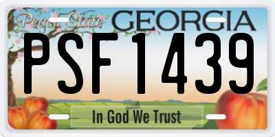 GA license plate PSF1439