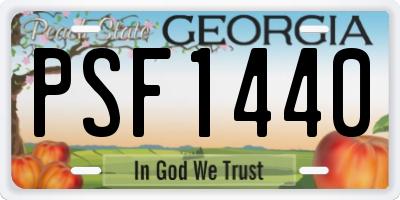 GA license plate PSF1440