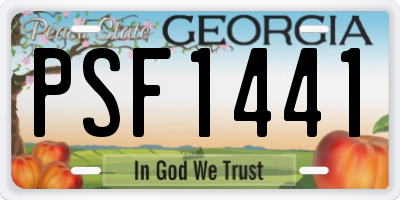 GA license plate PSF1441