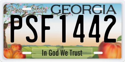 GA license plate PSF1442