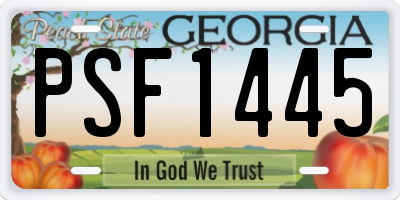 GA license plate PSF1445