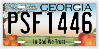GA license plate PSF1446
