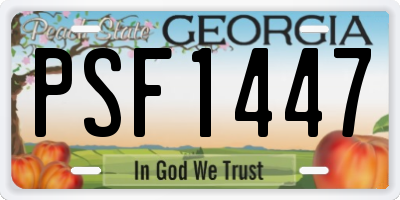GA license plate PSF1447