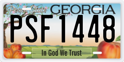 GA license plate PSF1448