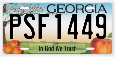 GA license plate PSF1449