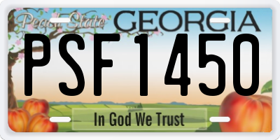 GA license plate PSF1450