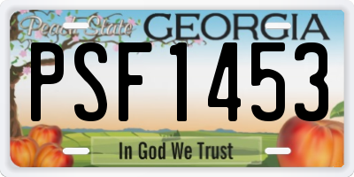 GA license plate PSF1453