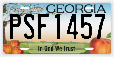 GA license plate PSF1457