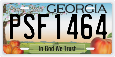 GA license plate PSF1464