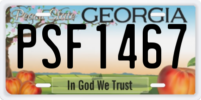 GA license plate PSF1467